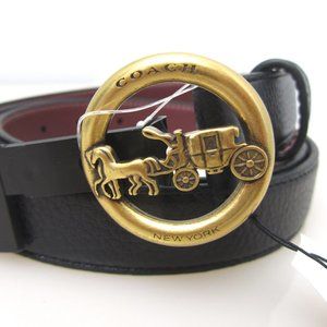 Coach NWT Horse and Carriage buckle belt Black 78181 f78181
